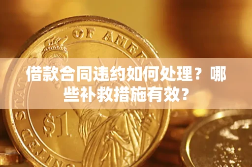 武汉借款合同违约如何处理？哪些补救措施有效？