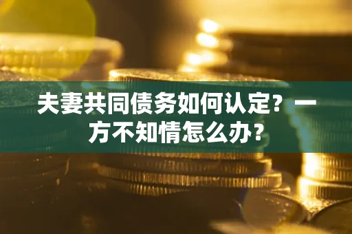 武汉夫妻共同债务如何认定？一方不知情怎么办？