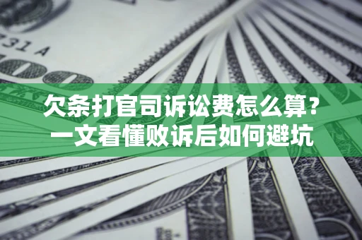 武汉欠条打官司诉讼费怎么算？一文看懂败诉后如何避坑