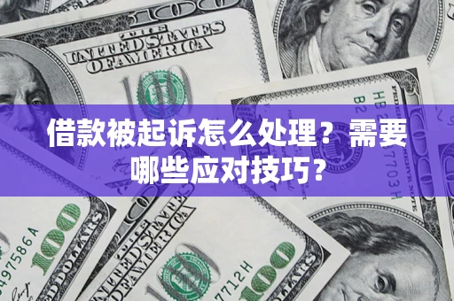 武汉借款被起诉怎么处理？需要哪些应对技巧？