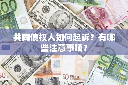 武汉共同债权人如何起诉？有哪些注意事项？
