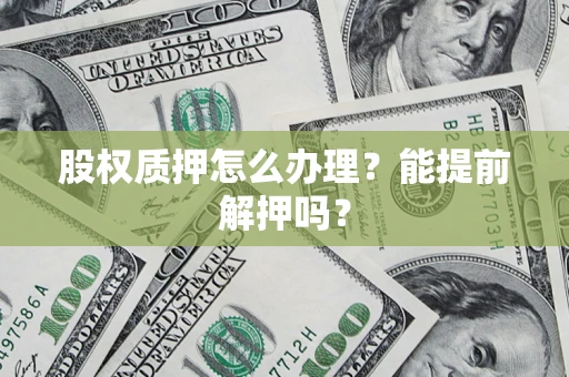 武汉股权质押怎么办理？能提前解押吗？
